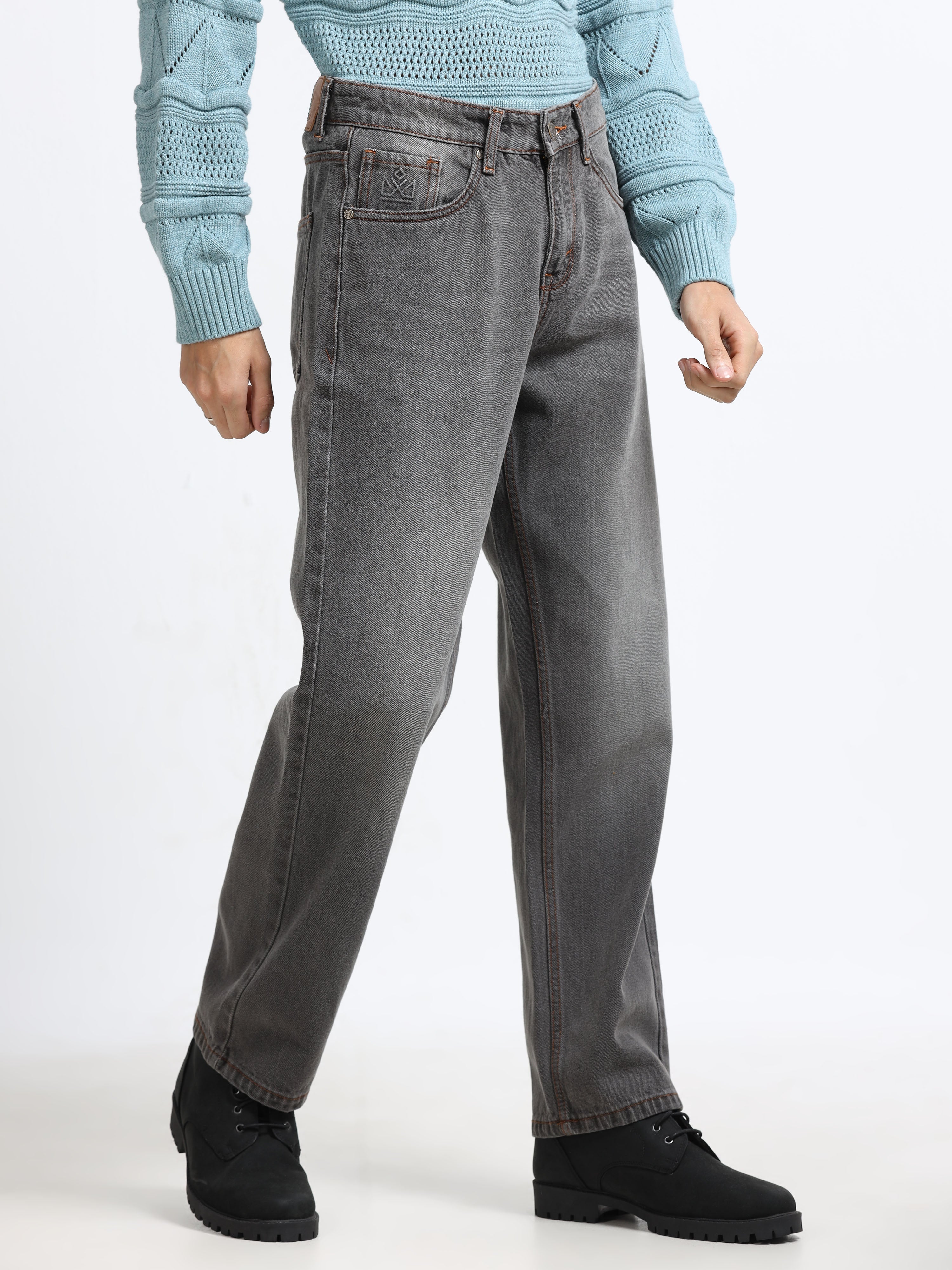 Men - Caebon Black - Baggie Fit - Denim Pant