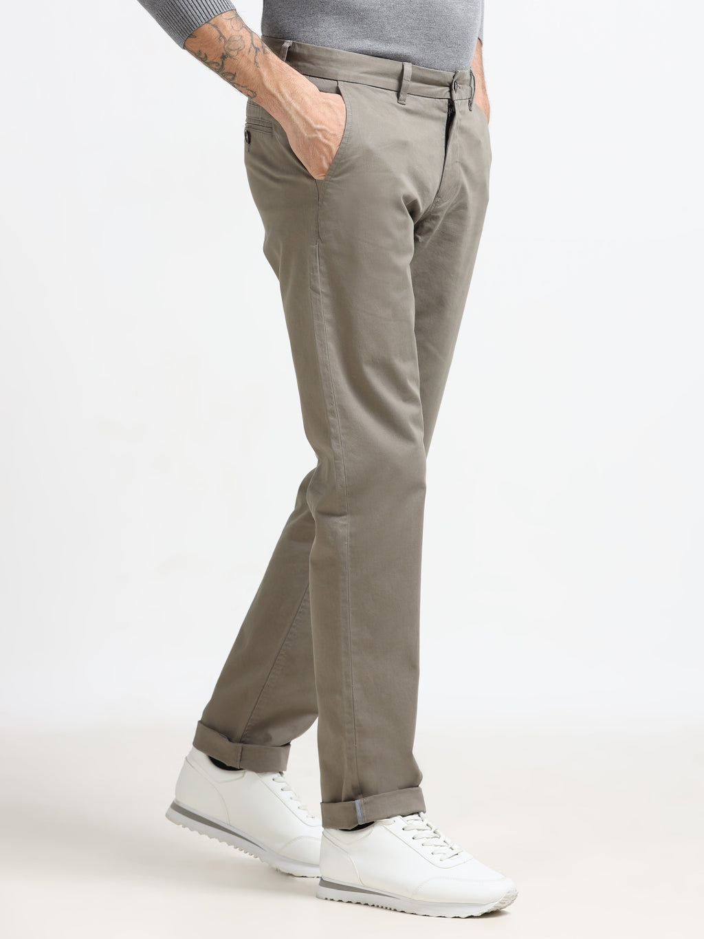 Men - Medium Gray - Slim Fit - Formal Trouser