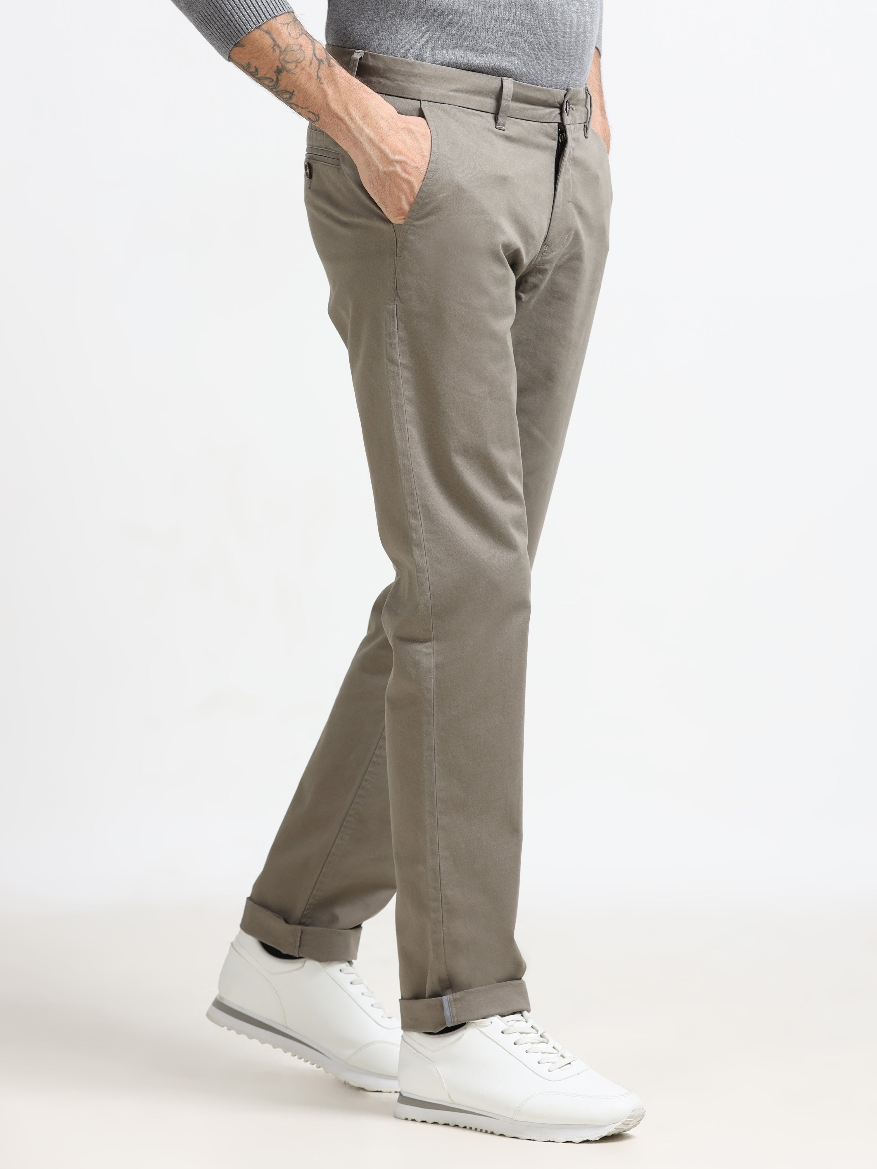 Men - Medium Gray - Slim Fit - Formal Trouser
