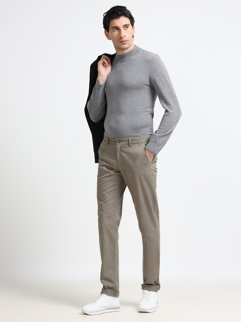 Men - Medium Gray - Slim Fit - Formal Trouser