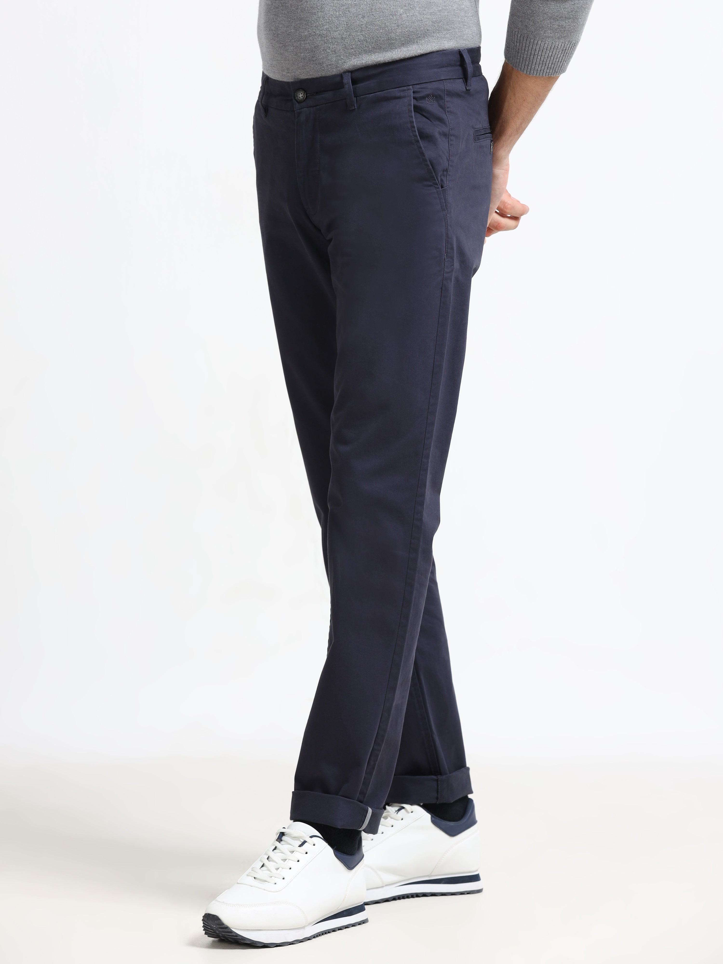 Men - Dark Blue - Slim Fit - Formal Trouser