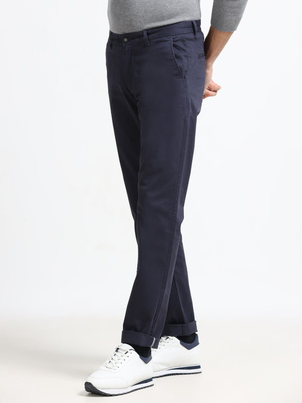 Men - Dark Blue - Slim Fit - Formal Trouser