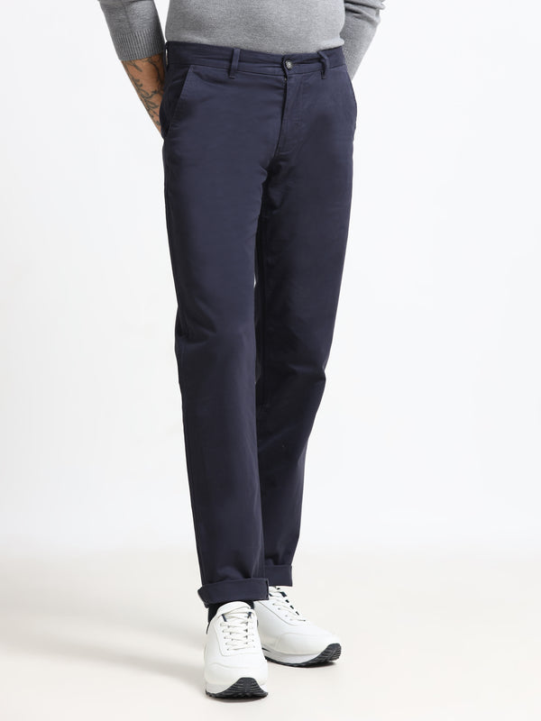 Men - Dark Blue - Slim Fit - Formal Trouser