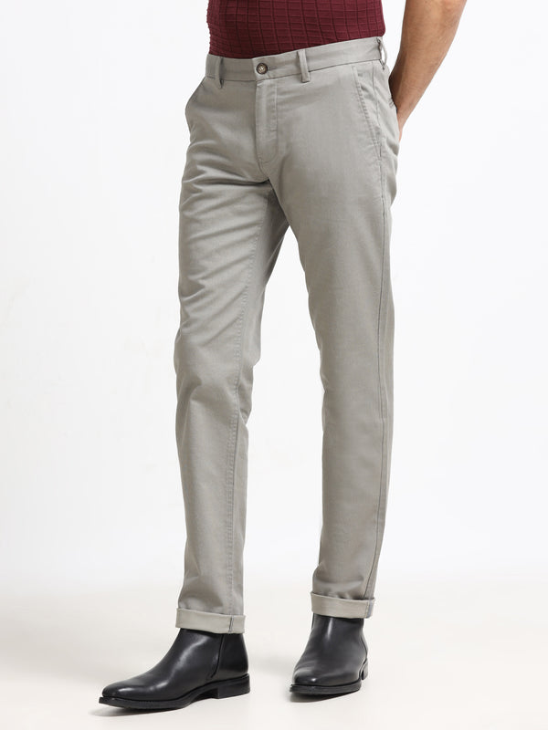 Men - Light Olive - Slim Fit - Formal Trouser