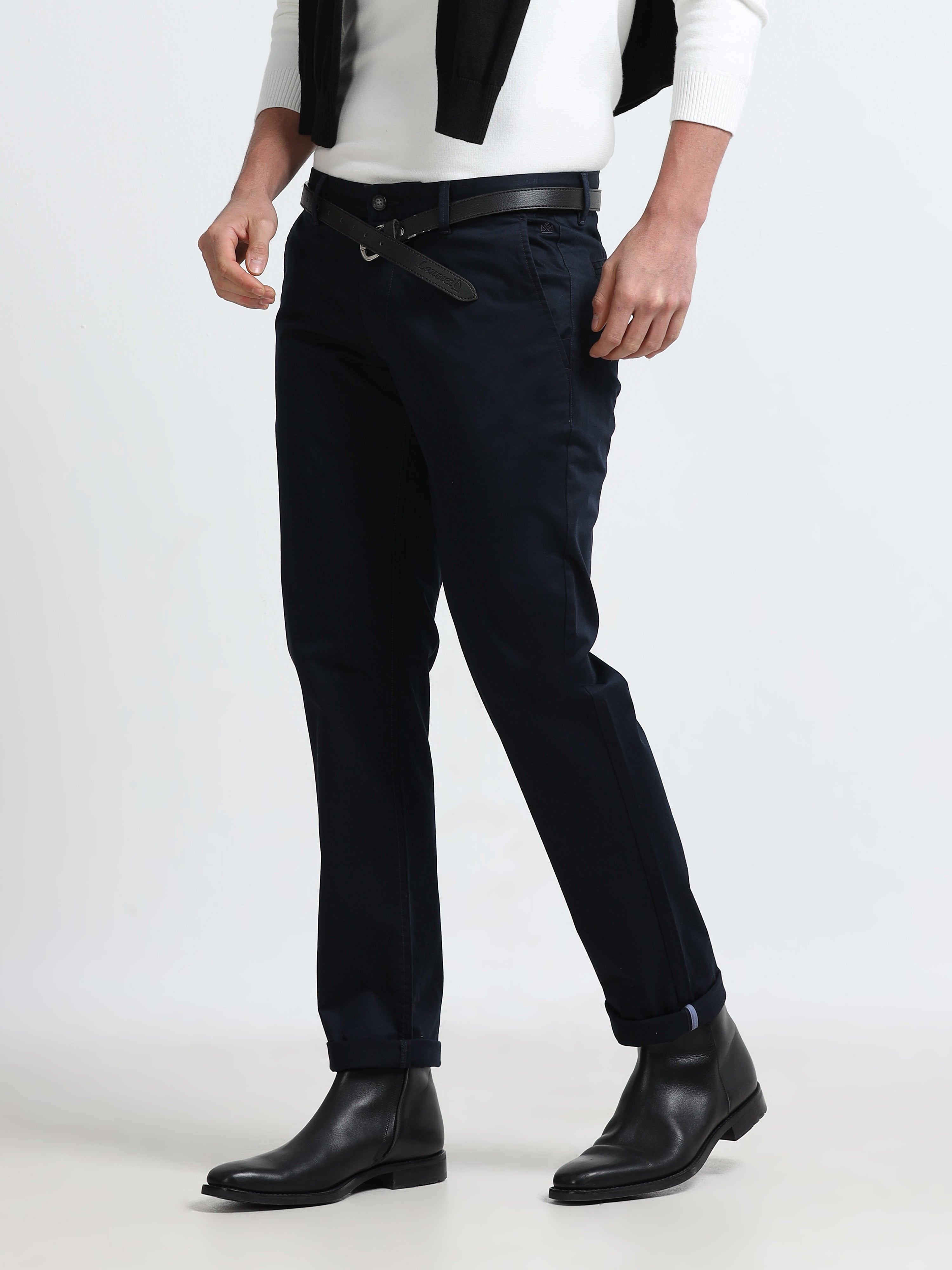 Men - Navy Blue - Slim Fit - Formal Trouser