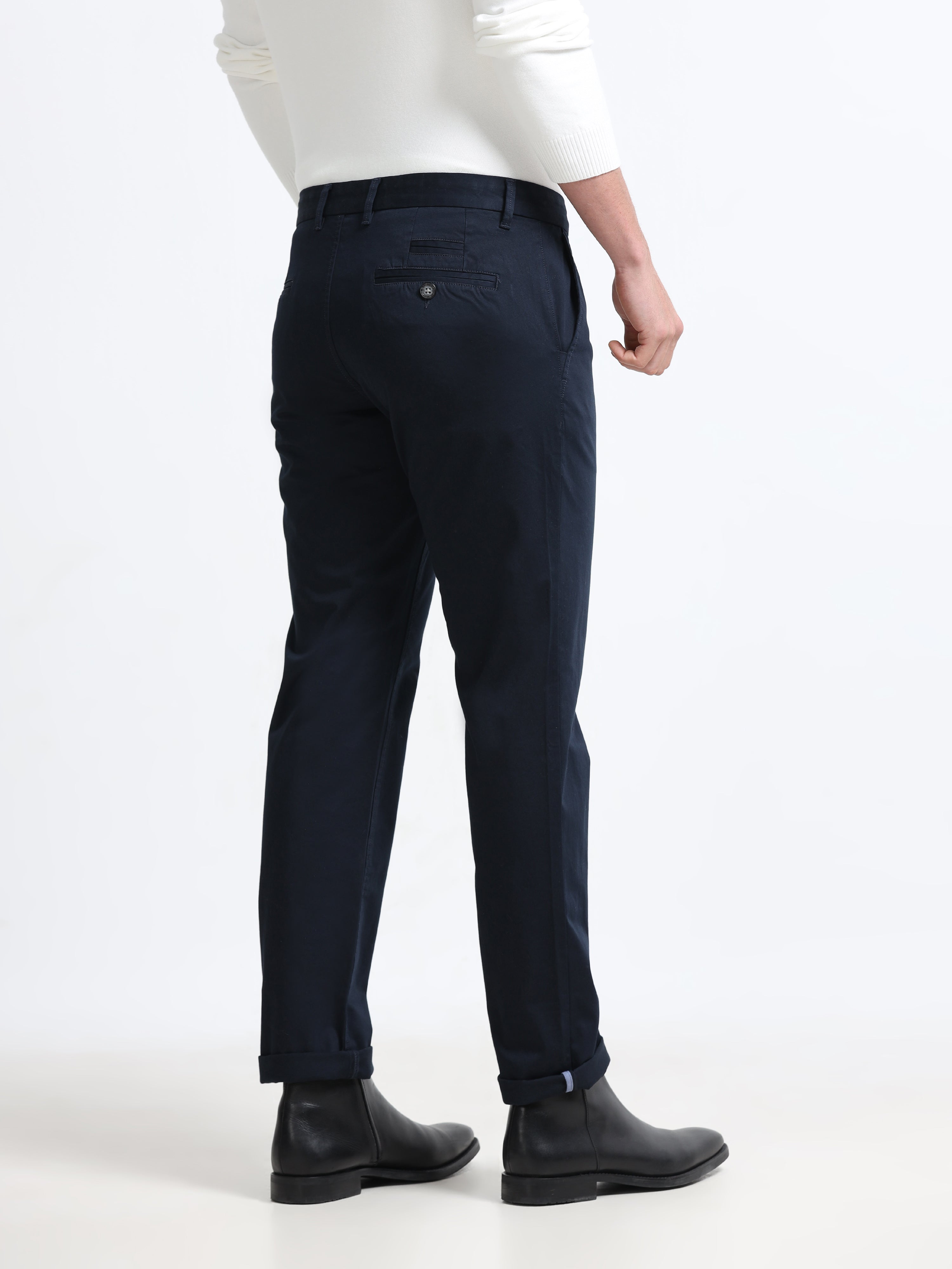 Men - Navy Blue - Slim Fit - Formal Trouser