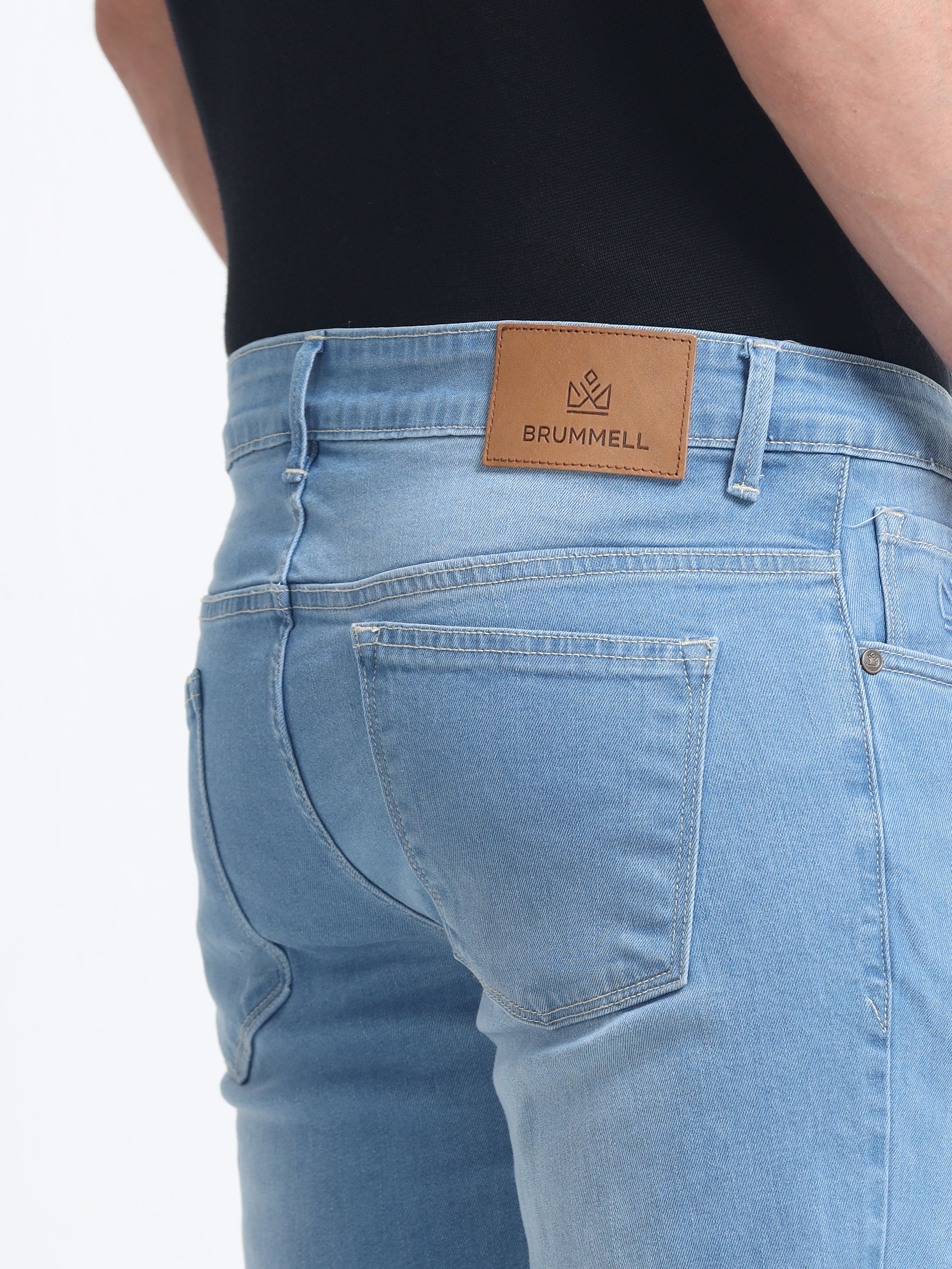 Men - Sky Blue - Slim Fit - Denim Pant