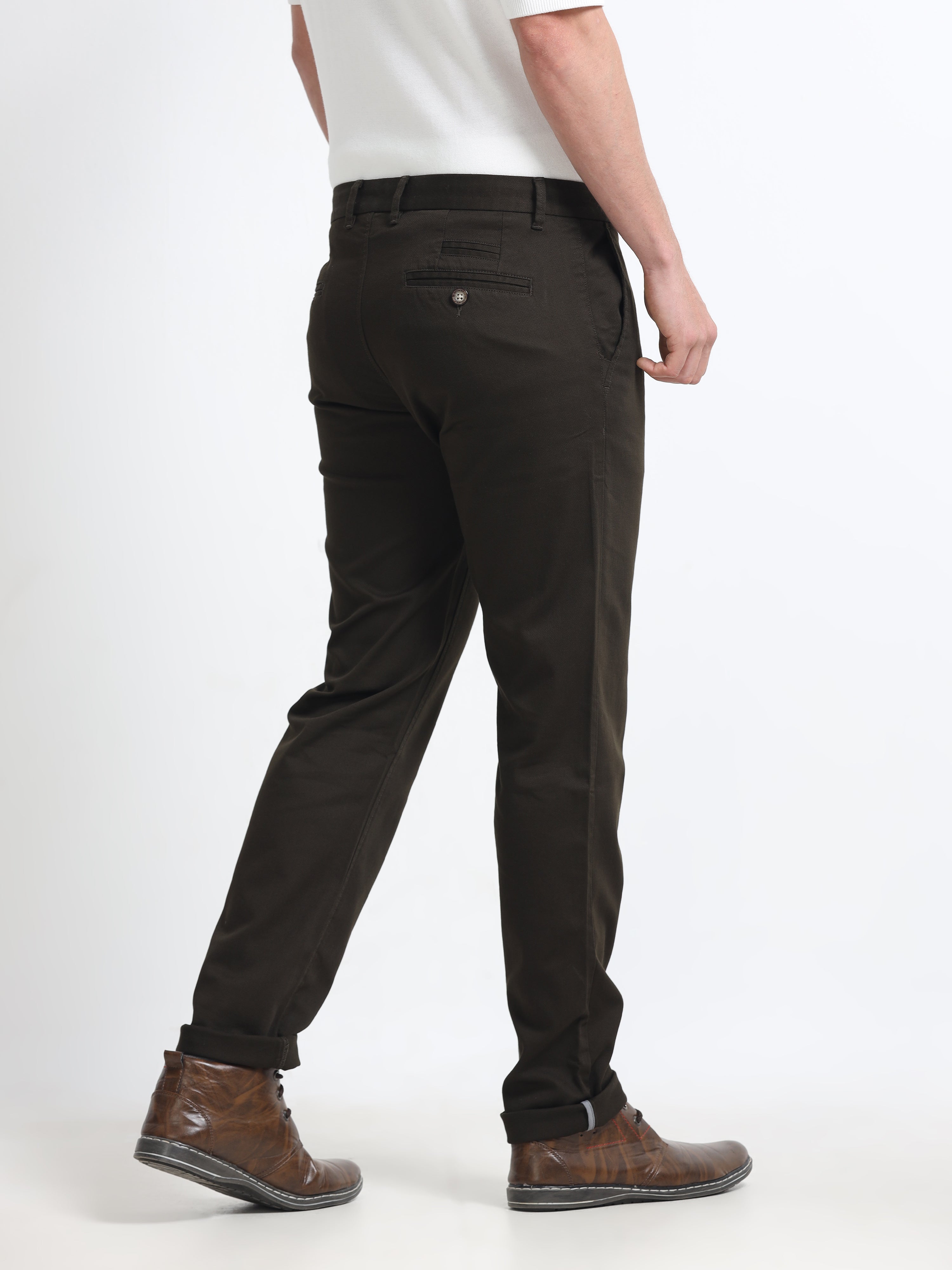 Men - Cement Grey - Slim Fit - Formal Trouser