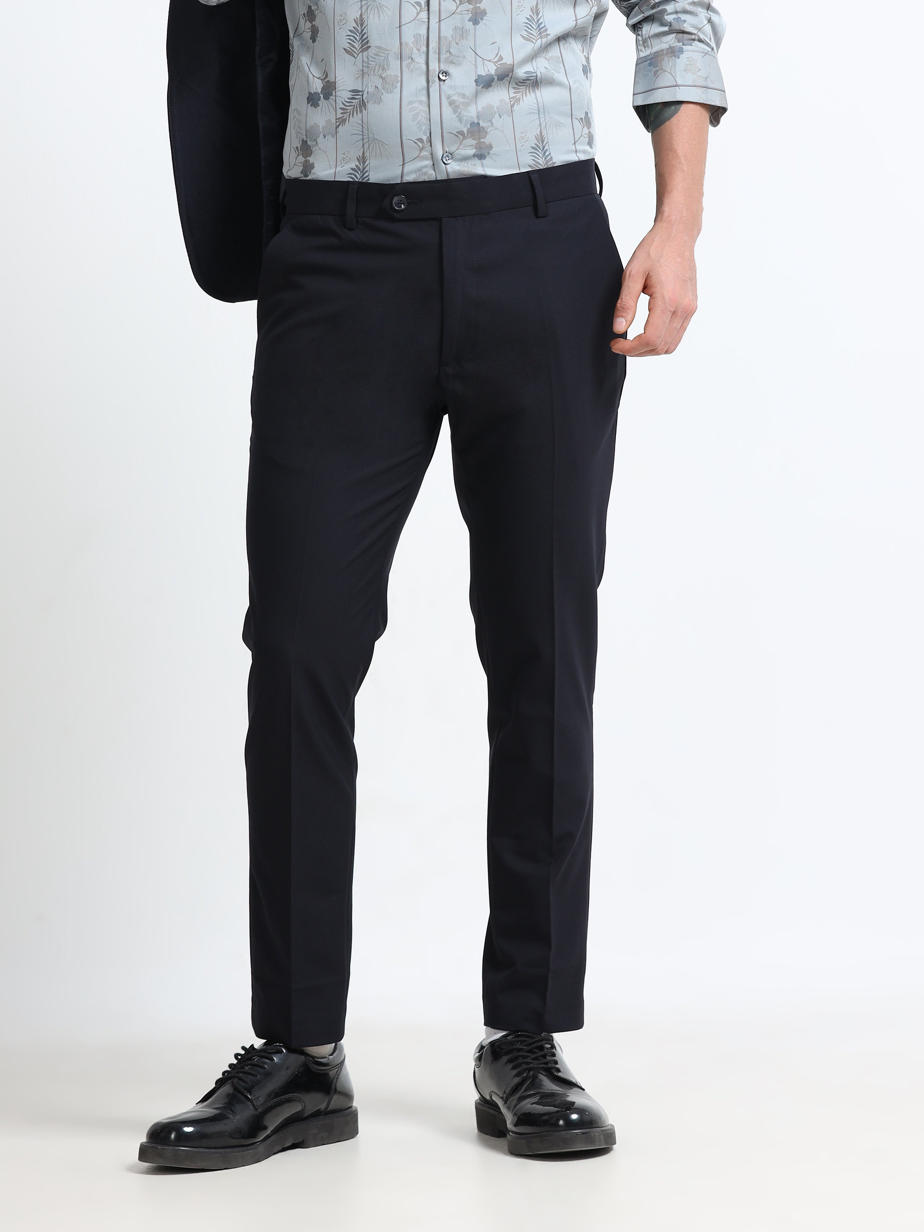 Men - Ink Blue - Ankle Fit - Formal Trouser