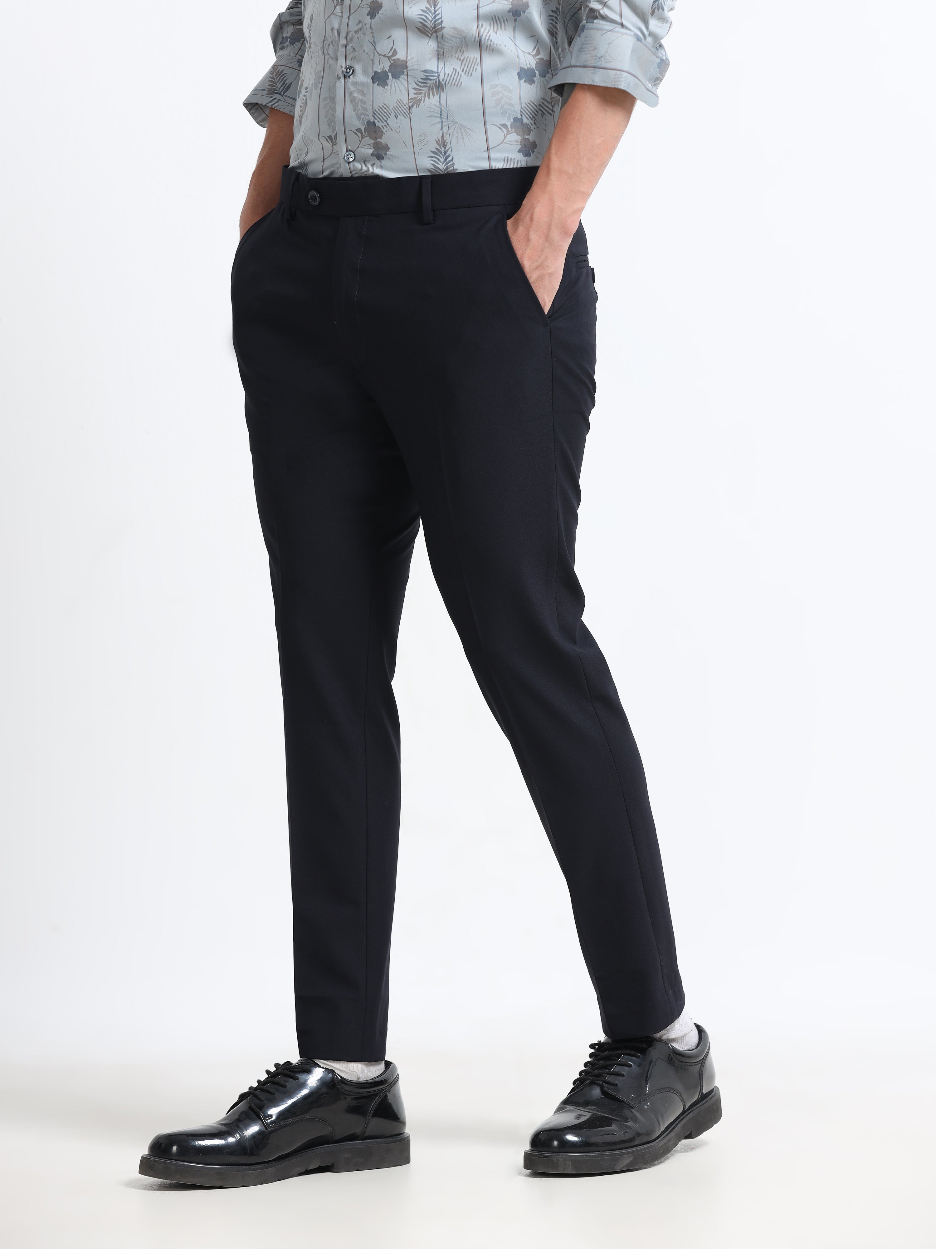 Men - Ink Blue - Ankle Fit - Formal Trouser