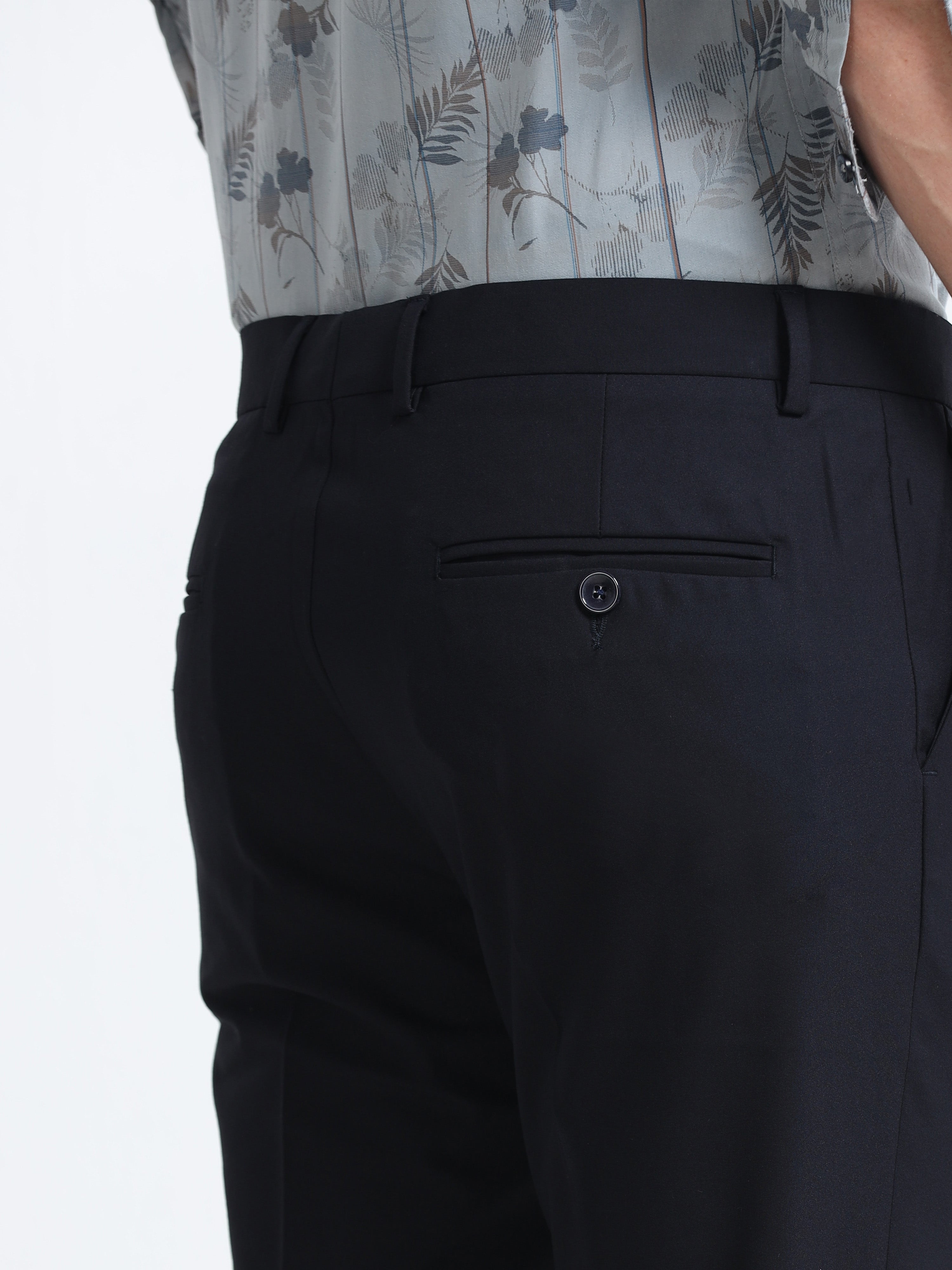 Men - Ink Blue - Ankle Fit - Formal Trouser