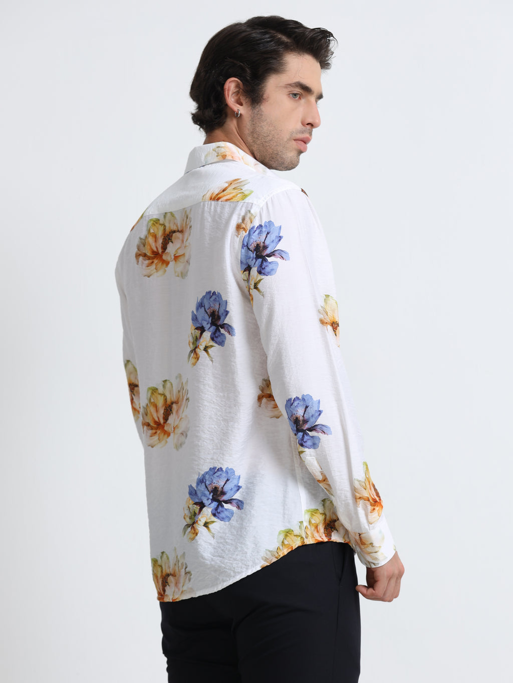 Men - Green Yellow - Slim Fit - Printed Shirt