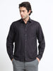 Men - Dark Grey Slim Fit - Textured Formal Shirt