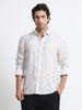 Men - Khaki Gray - Slim Fit - Printed Shirt