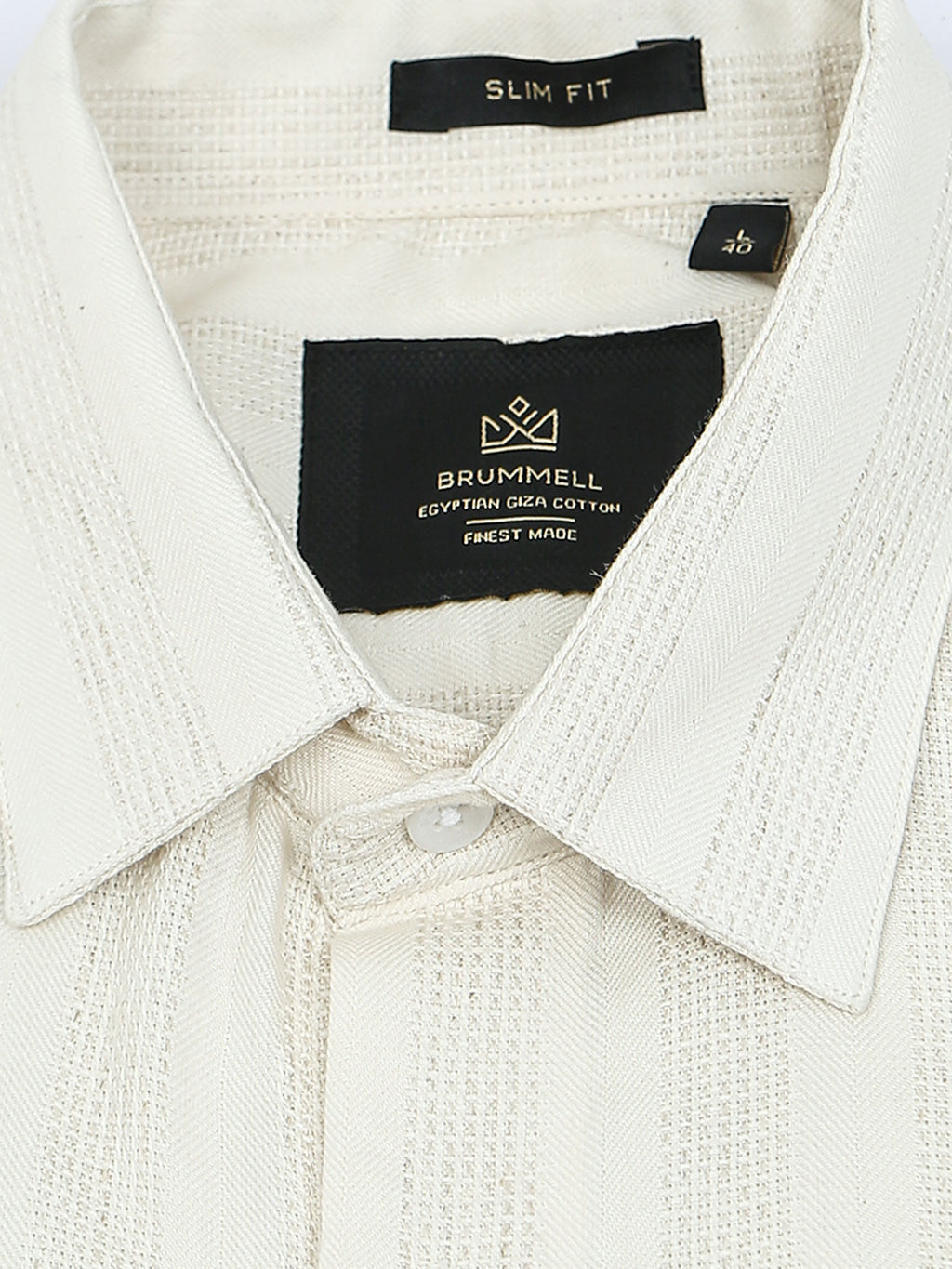 Ivory Tectonic Jacquard Textured Stripe Shirt