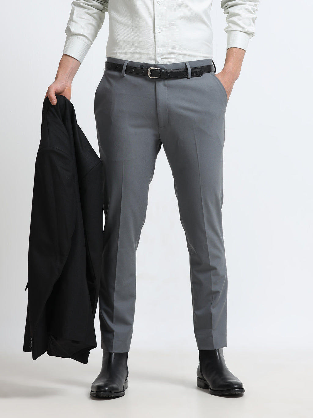 Men - Air force Blue - Ankle Fit - Formal Trouser