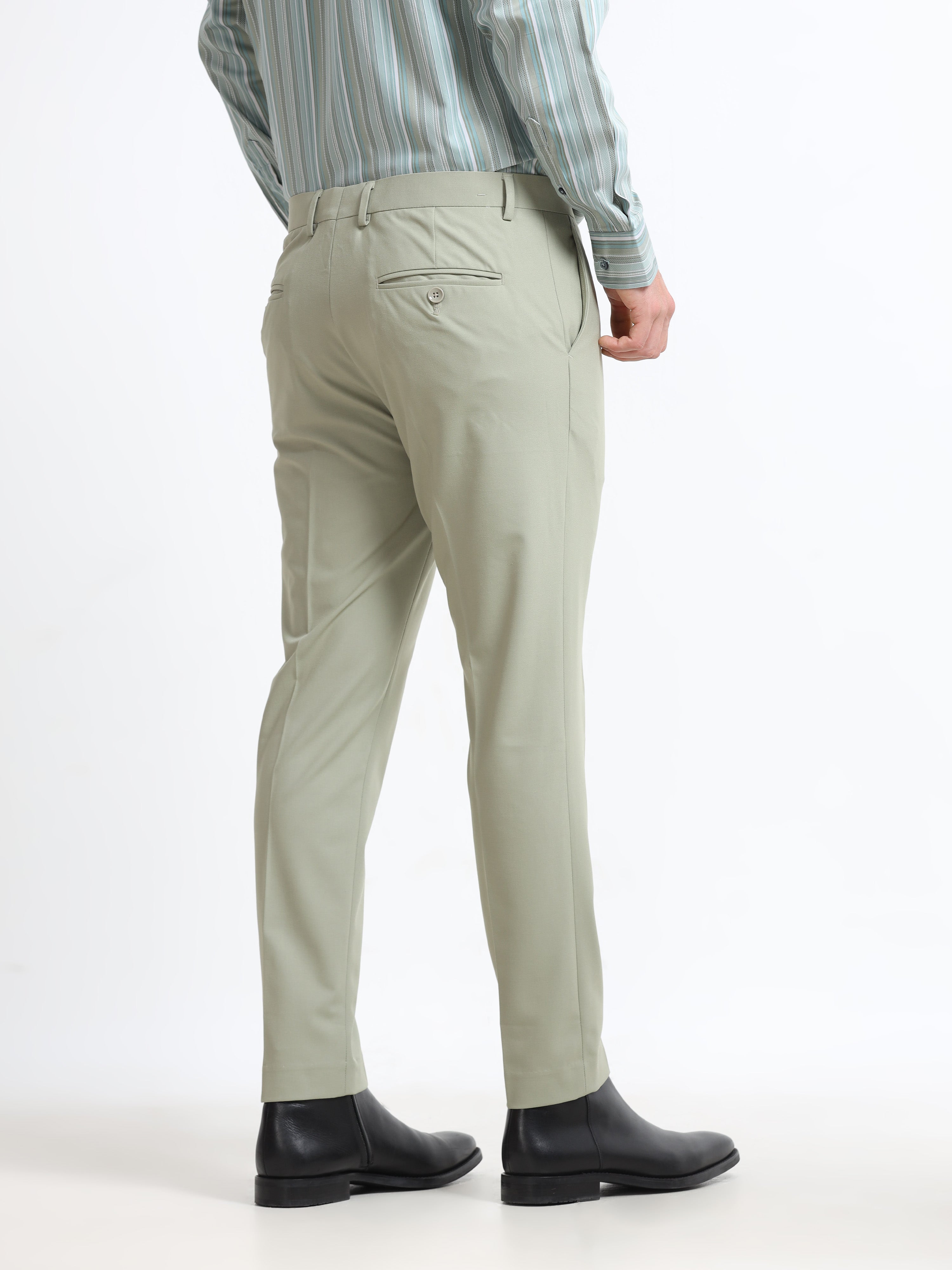 Men - Pista Green - Ankle Fit - Formal Trouser