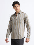 Men - Cement Gray - Slim Fit - Textured Formal Shirt