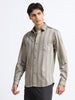 Men - Cement Gray - Slim Fit - Textured Formal Shirt