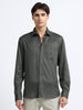 Men - Dark Green - Slim Fit - Textured - Formal Shirt