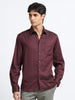 Men - Maroon - Slim Fit - Textured Formal Shirt