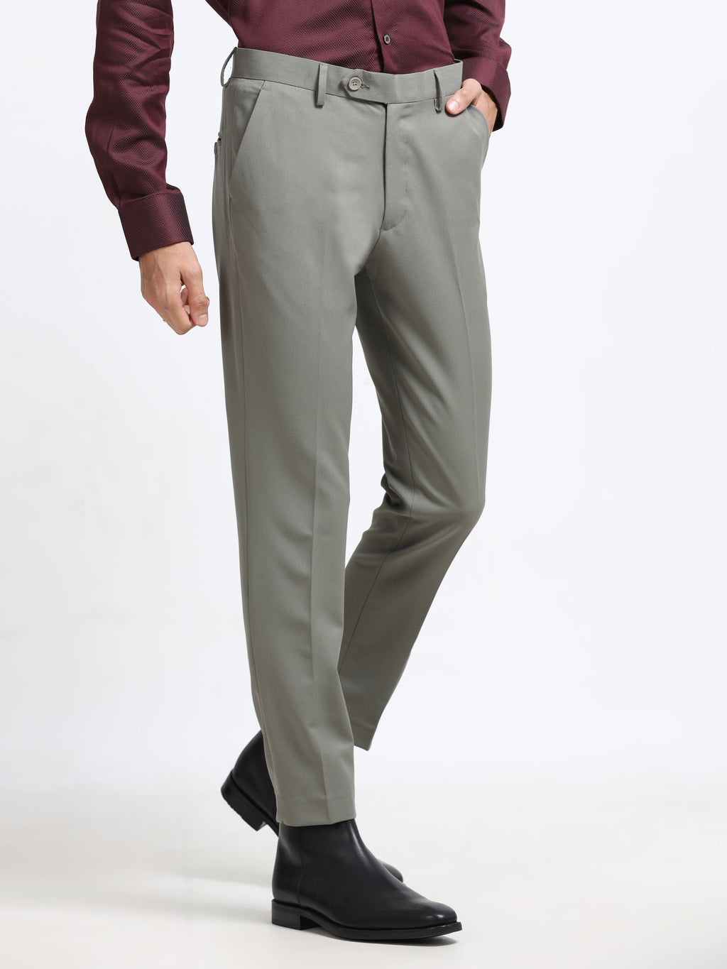 Men - Medium Gray - Ankel Fit - Formal Trouser