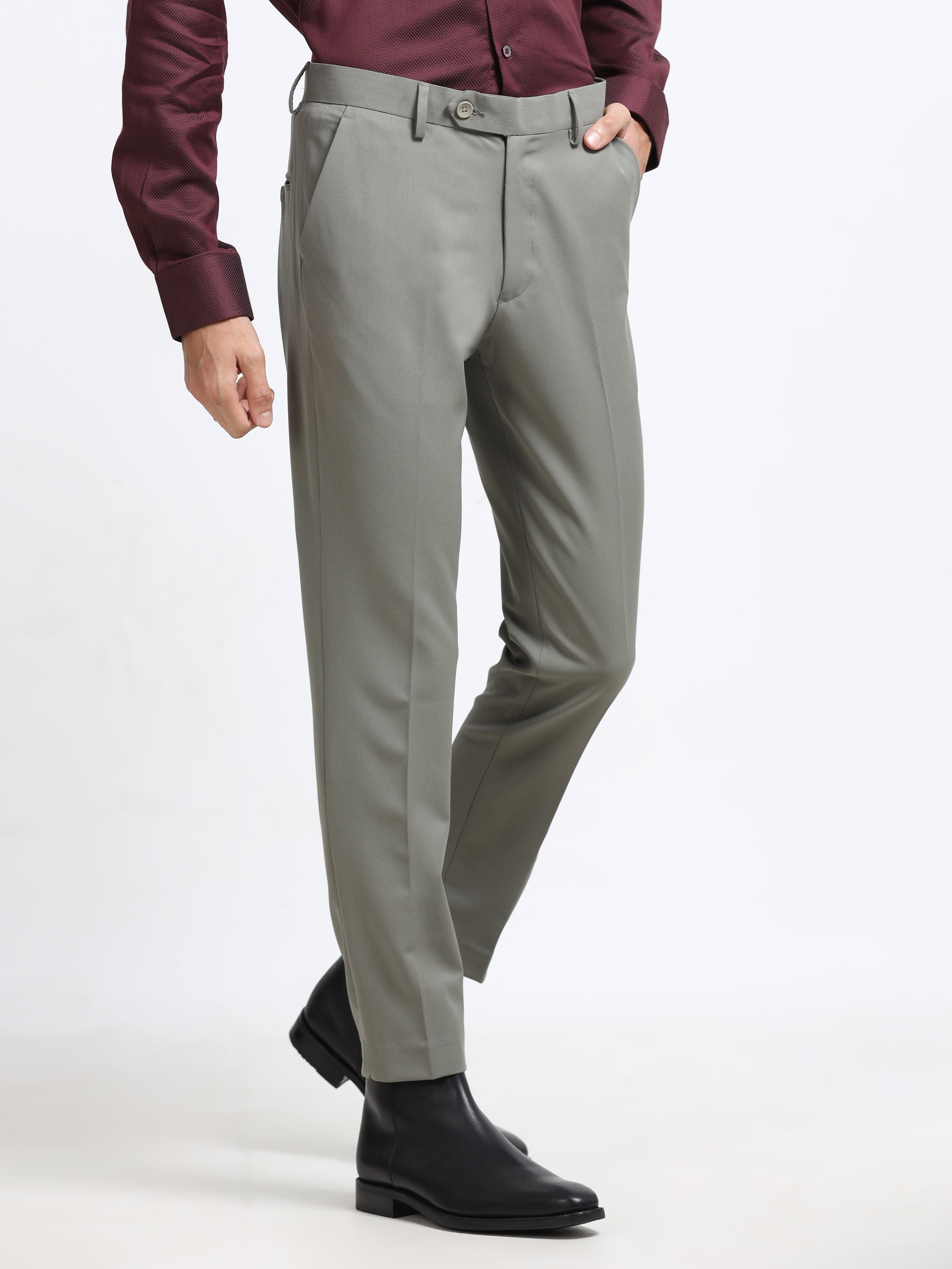 Men - Medium Gray - Ankel Fit - Formal Trouser