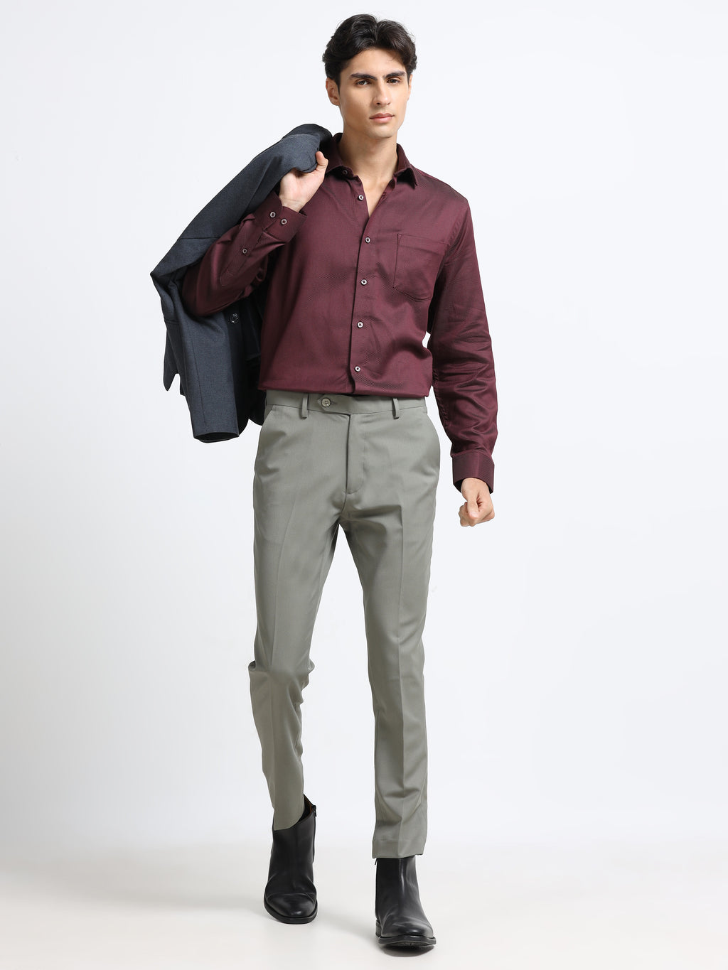 Men - Medium Gray - Ankel Fit - Formal Trouser