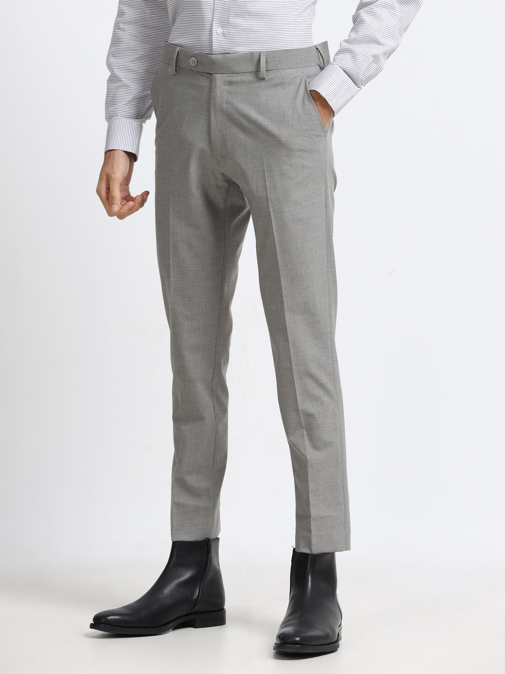 Men - Cement Gray - Ankel Fit - Formal Trouser