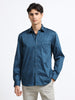 Men - Teal Blue - Slim Fit - Solid Formal Shirt