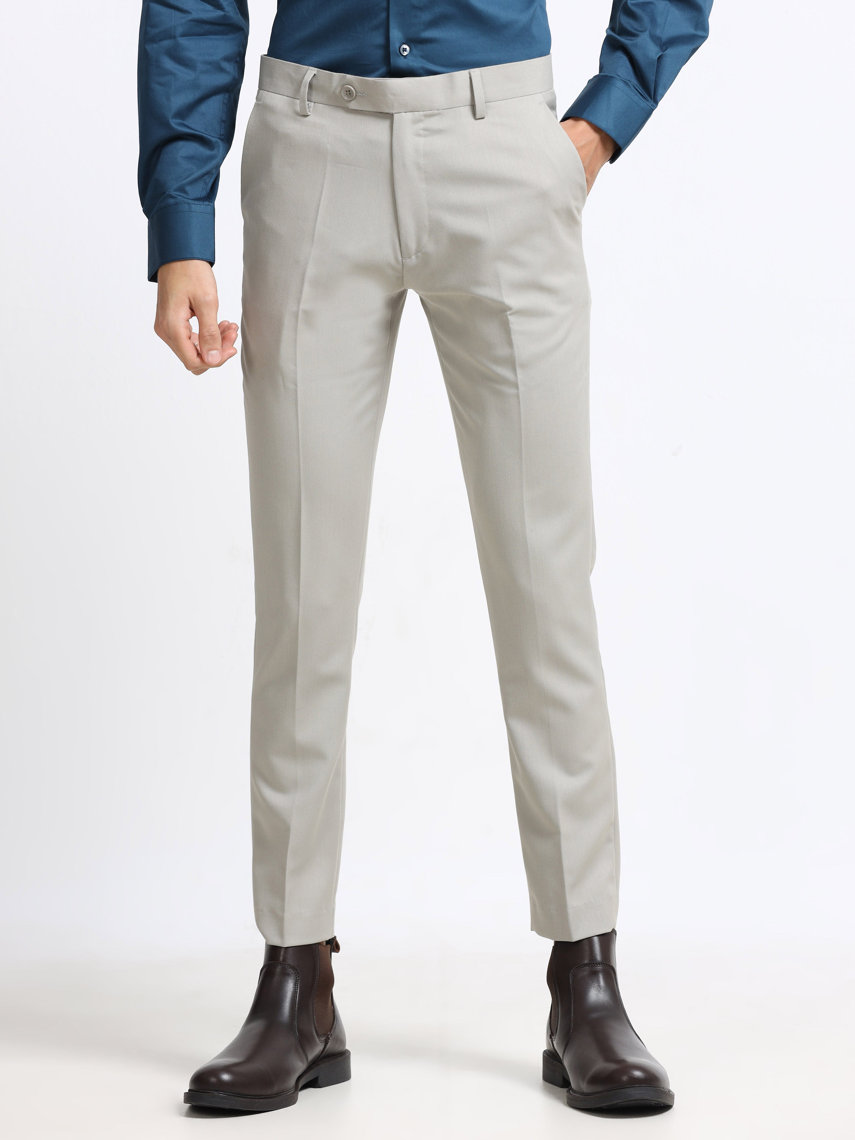 Men - Smokey Grey - Ankel Fit - Formal Trouser