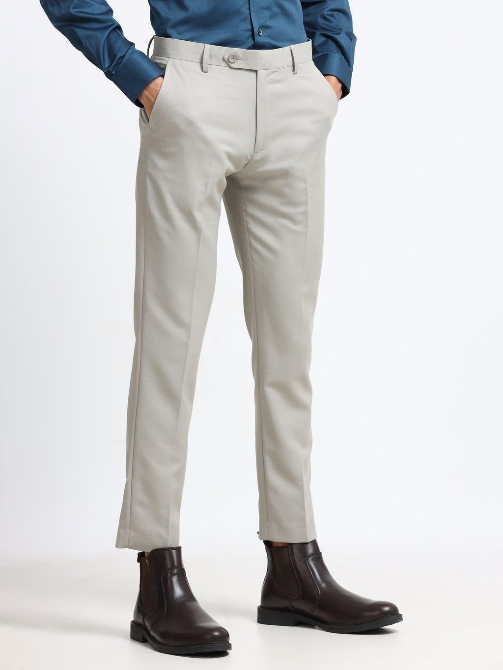 Men - Smokey Grey - Ankel Fit - Formal Trouser
