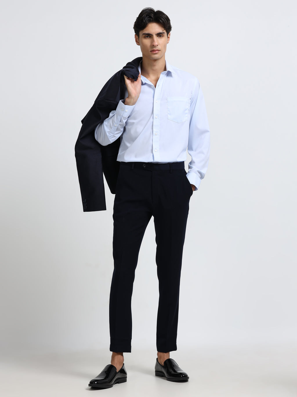 Men - Powder Blue - Slim Fit - Formal Shirt