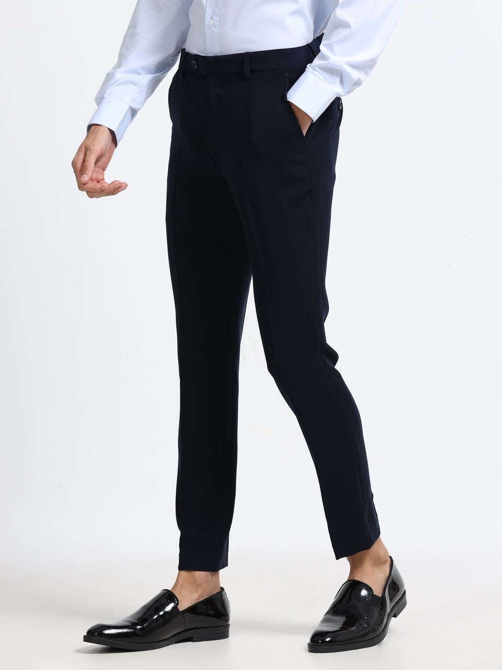 Men - Carbon Black - Ankel Fit - Formal Trouser