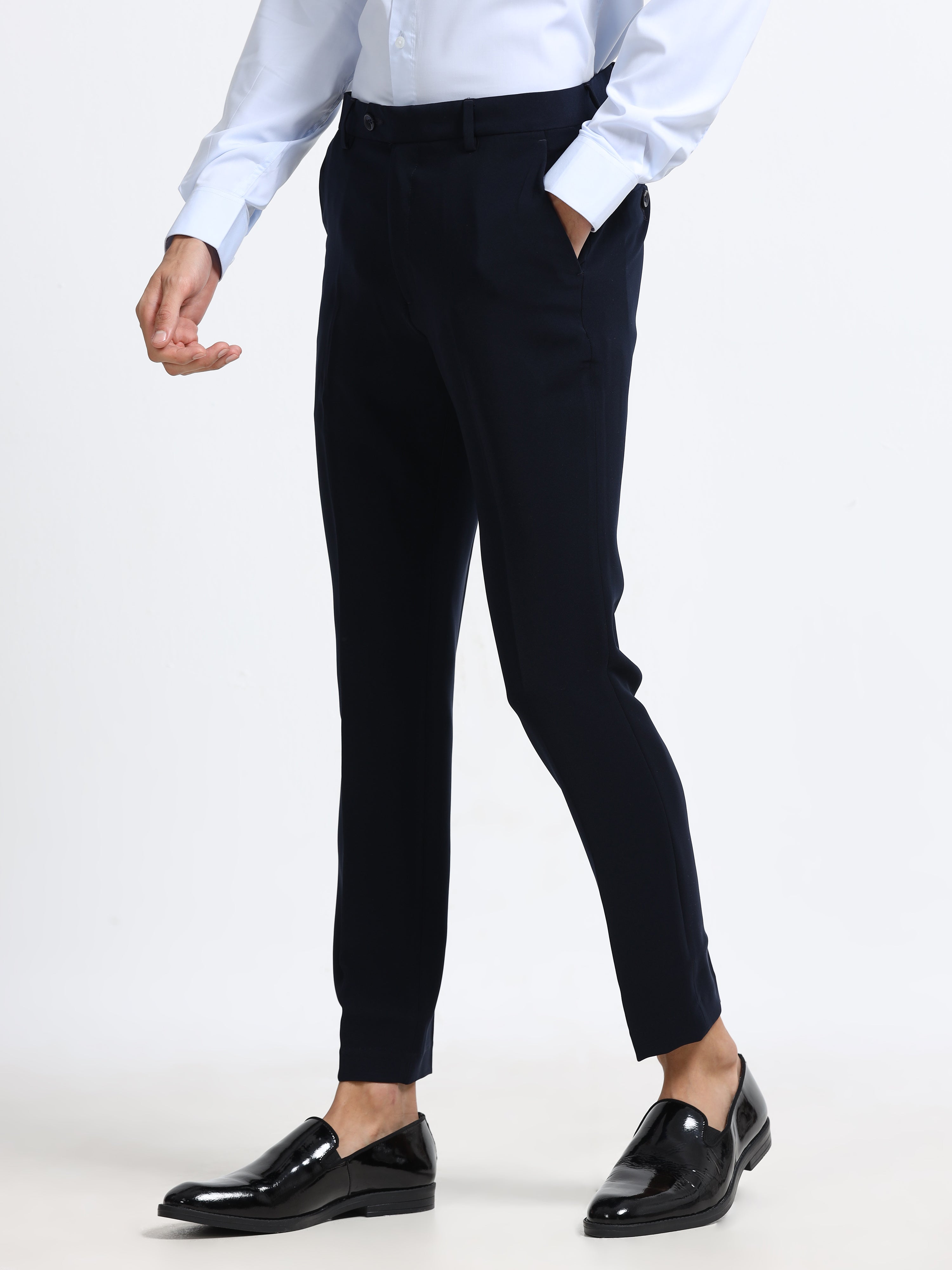 Men - Carbon Black - Ankel Fit - Formal Trouser