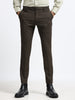 BROWN 4 WAY STRETCH VISCOSE BLEND FORMAL PANT