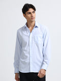 Men - Sky Blue - Slim Fit - Solid Formal Shirt