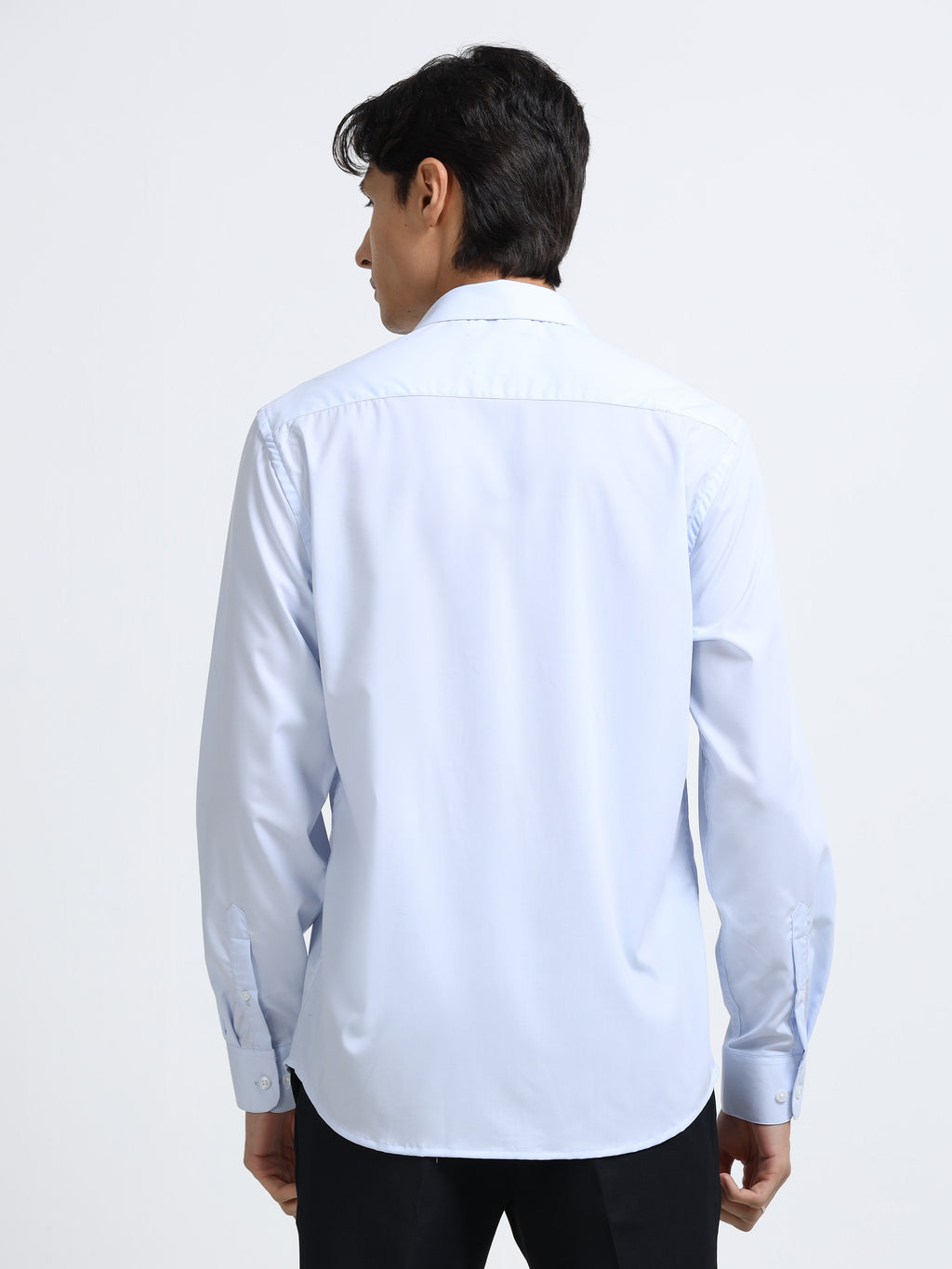Men - Sky Blue - Slim Fit - Solid Formal Shirt