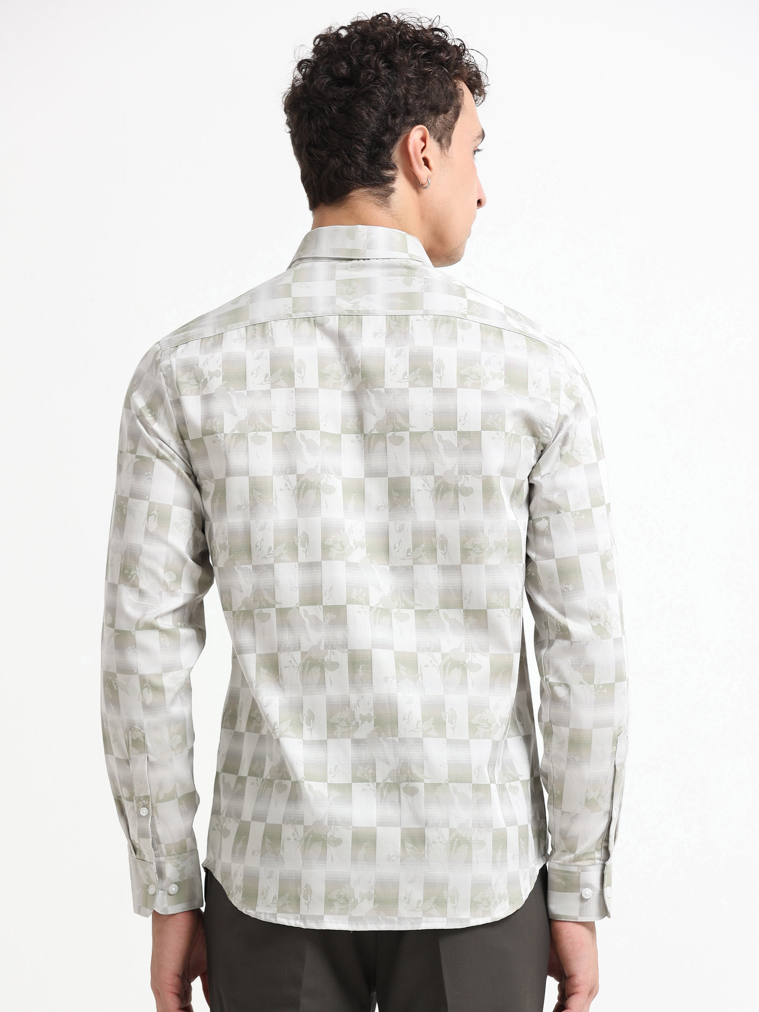 Shadow Flora Checkerboard Jacquard Shirt