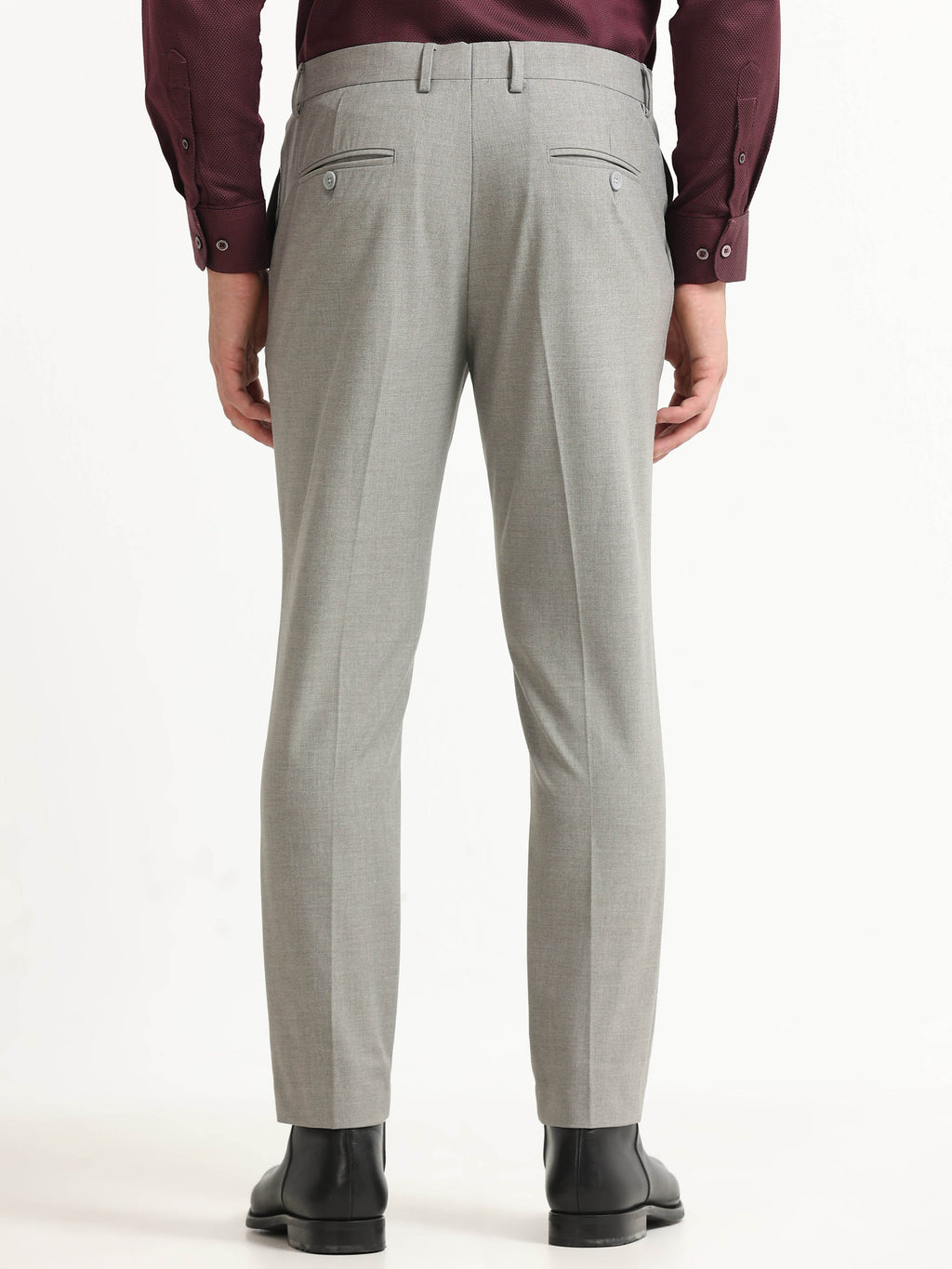 ASH GREY 4 WAY STRETCH VISCOSE BLEND FORMAL PANT