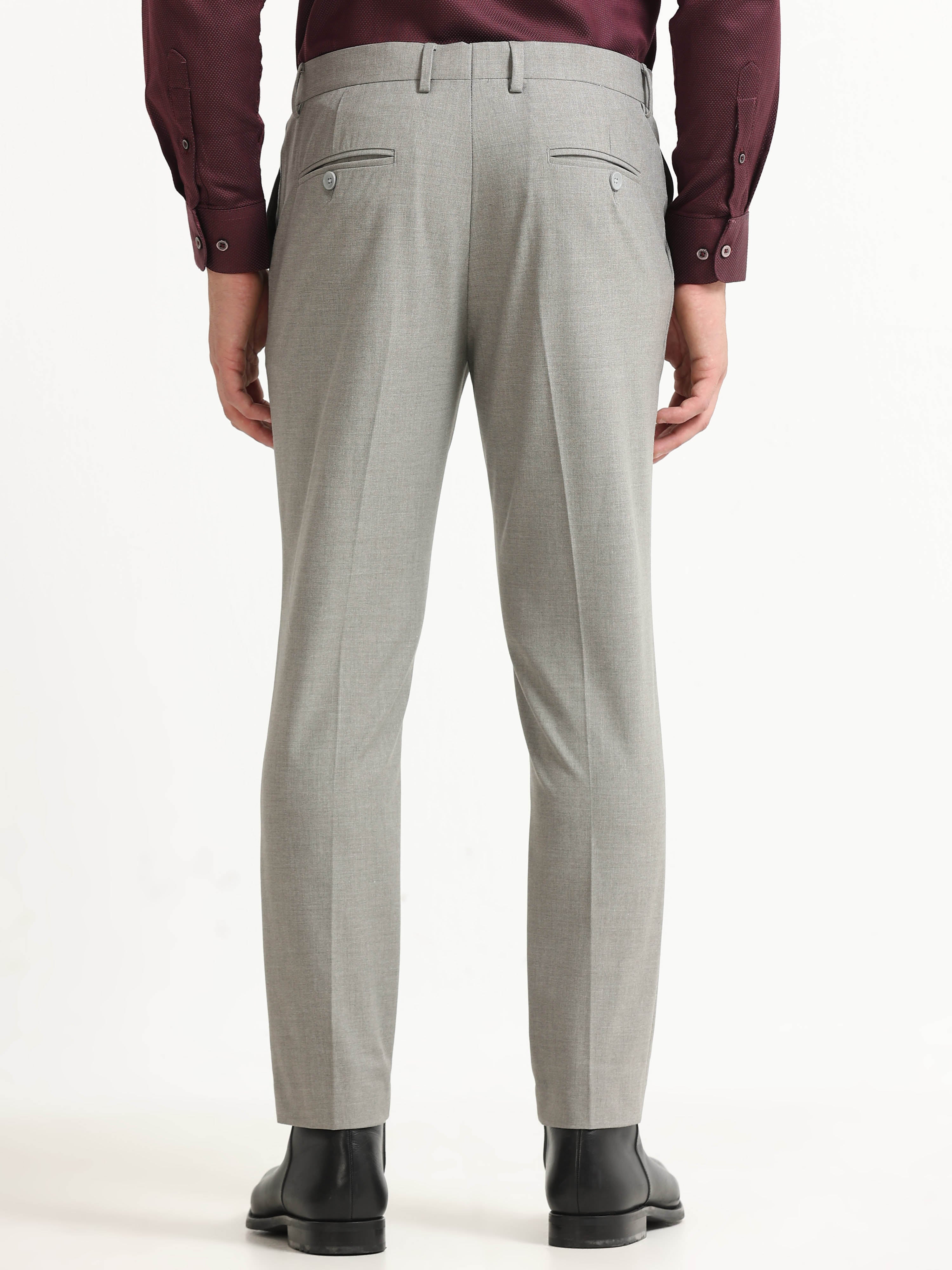 ASH GREY 4 WAY STRETCH VISCOSE BLEND FORMAL PANT