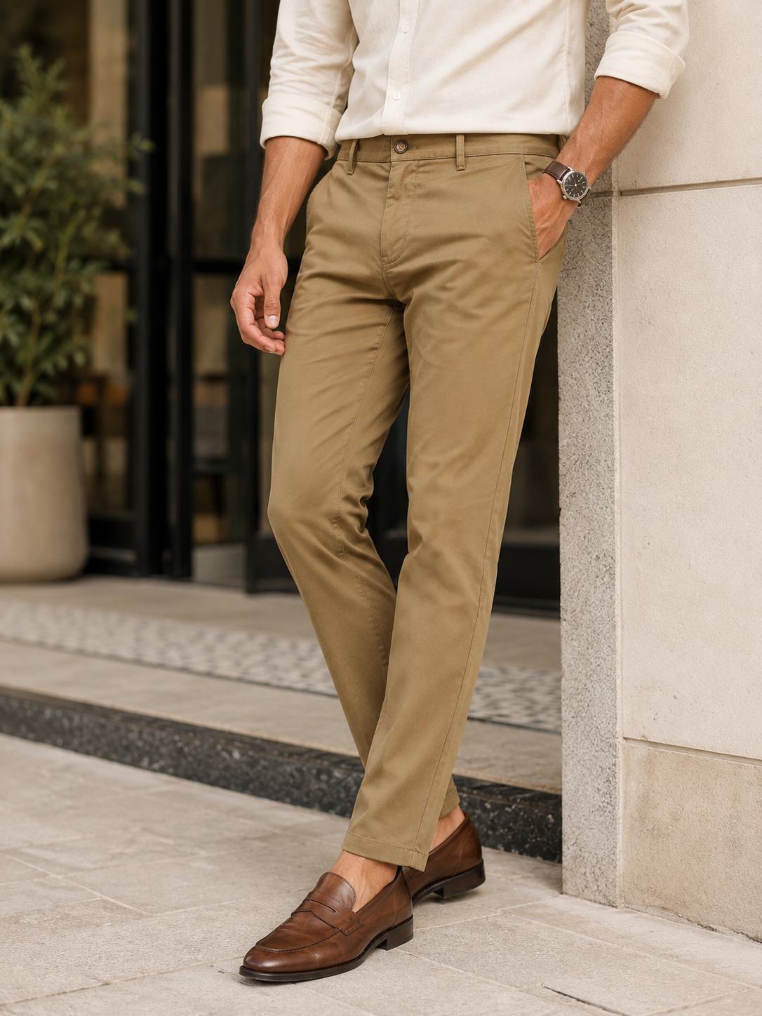 Camel Brown Strecth Trouser