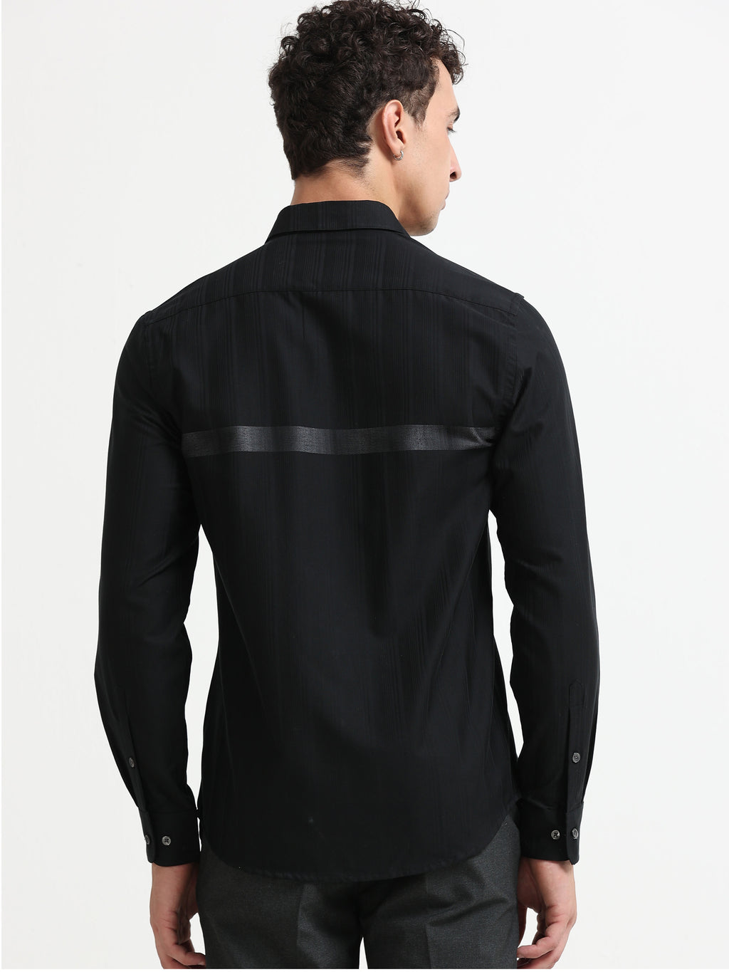 Midnight Linear Signature Jacquard Shirt