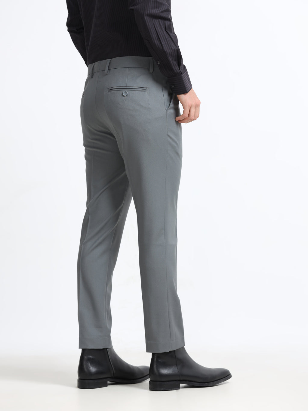 ELEPHANT GREY 4 WAY STRETCH VISCOSE BLEND FORMAL PANT