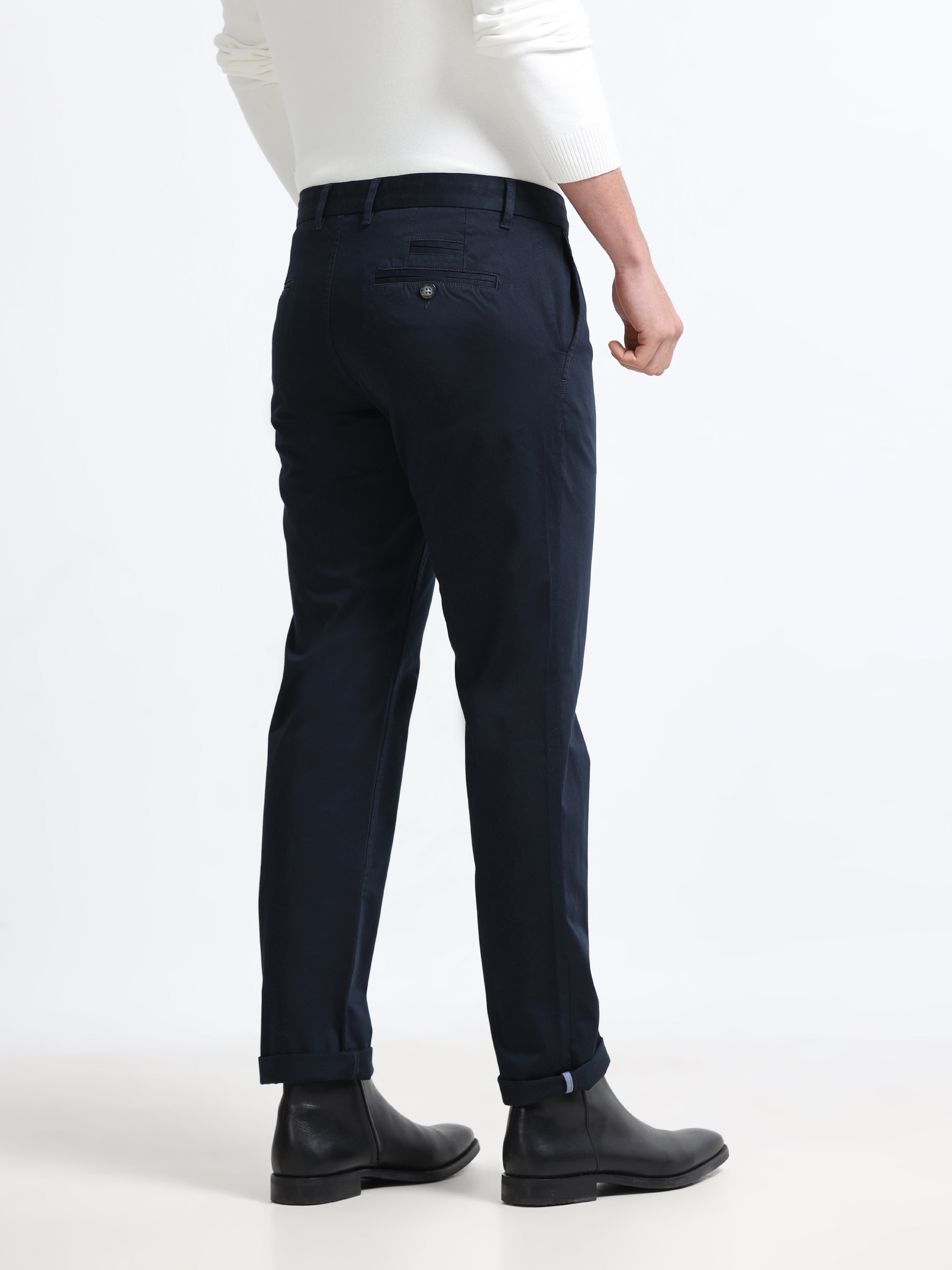 NAVY BLUE GIZZA COTTON TROUSER