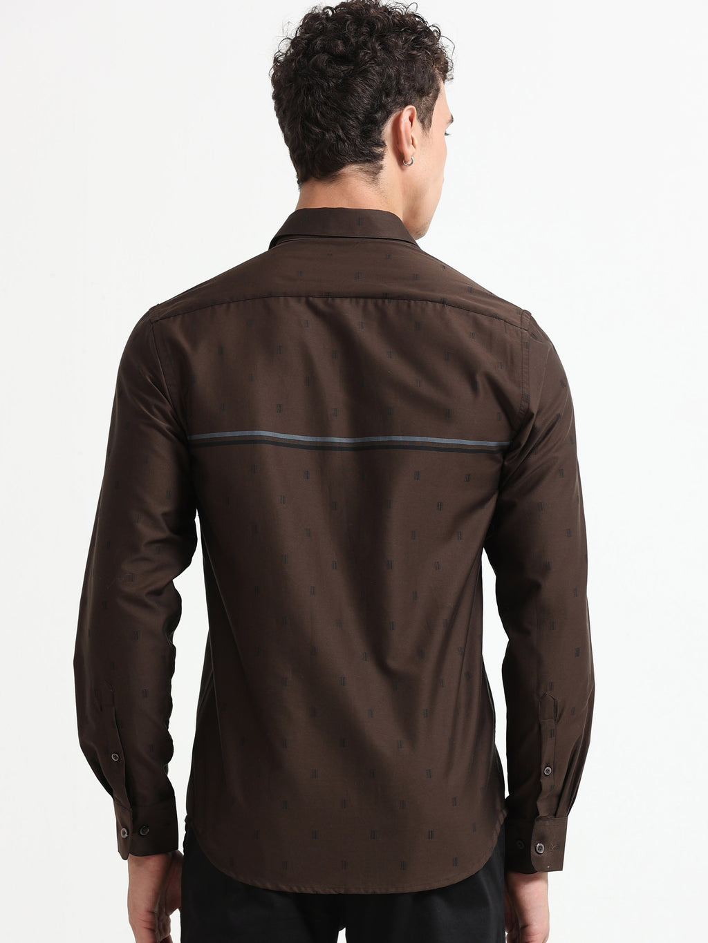 Mocha Luxe Stripe Textured Shirt