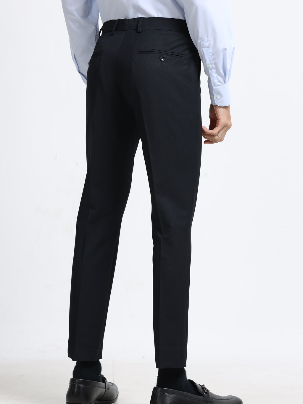 NAVY BLUE 4 WAY STRETCH VISCOSE BLEND FORMAL PANT