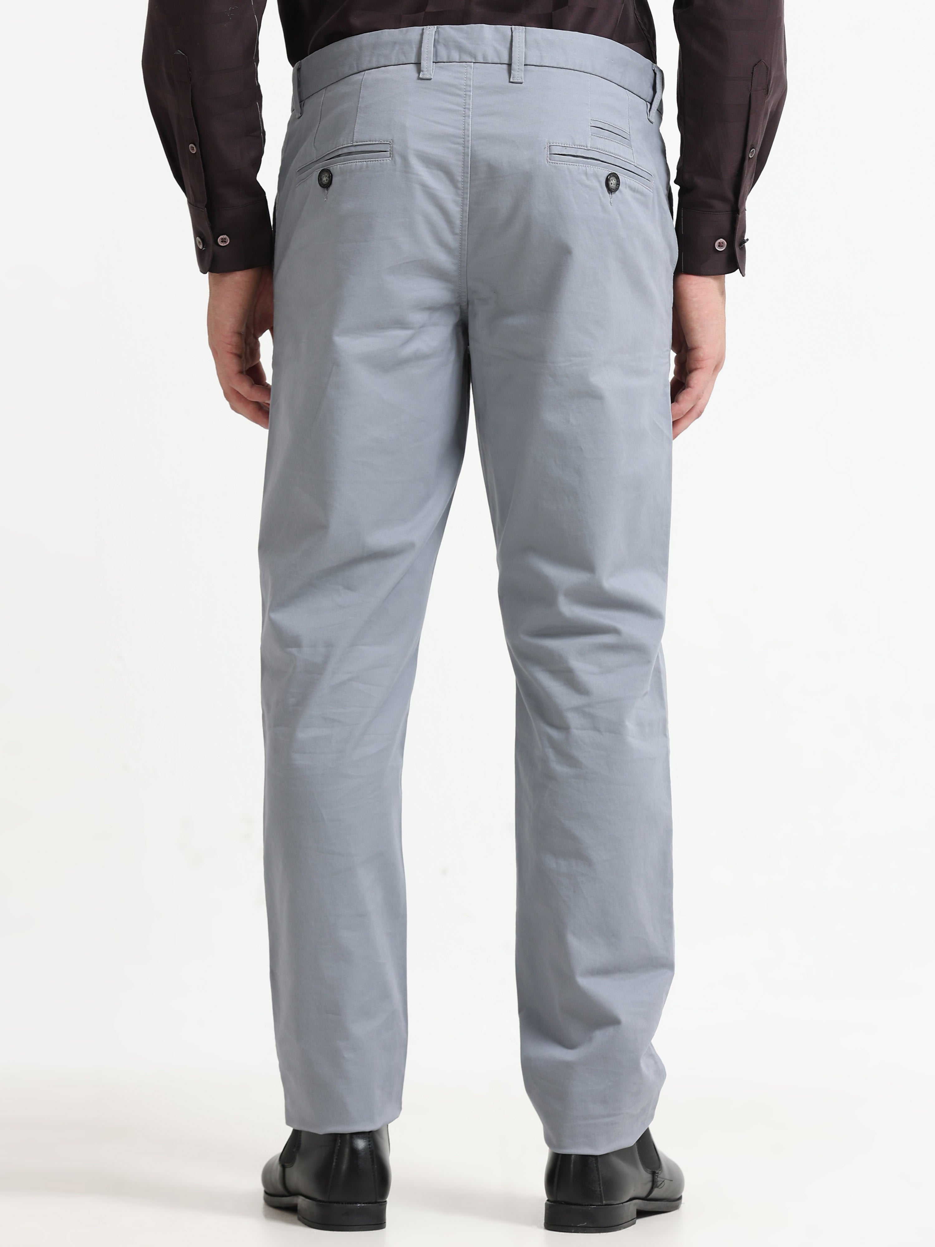 BLUISH GREY CONVERSE COTTON LYCRA STRECTH TROUSERS