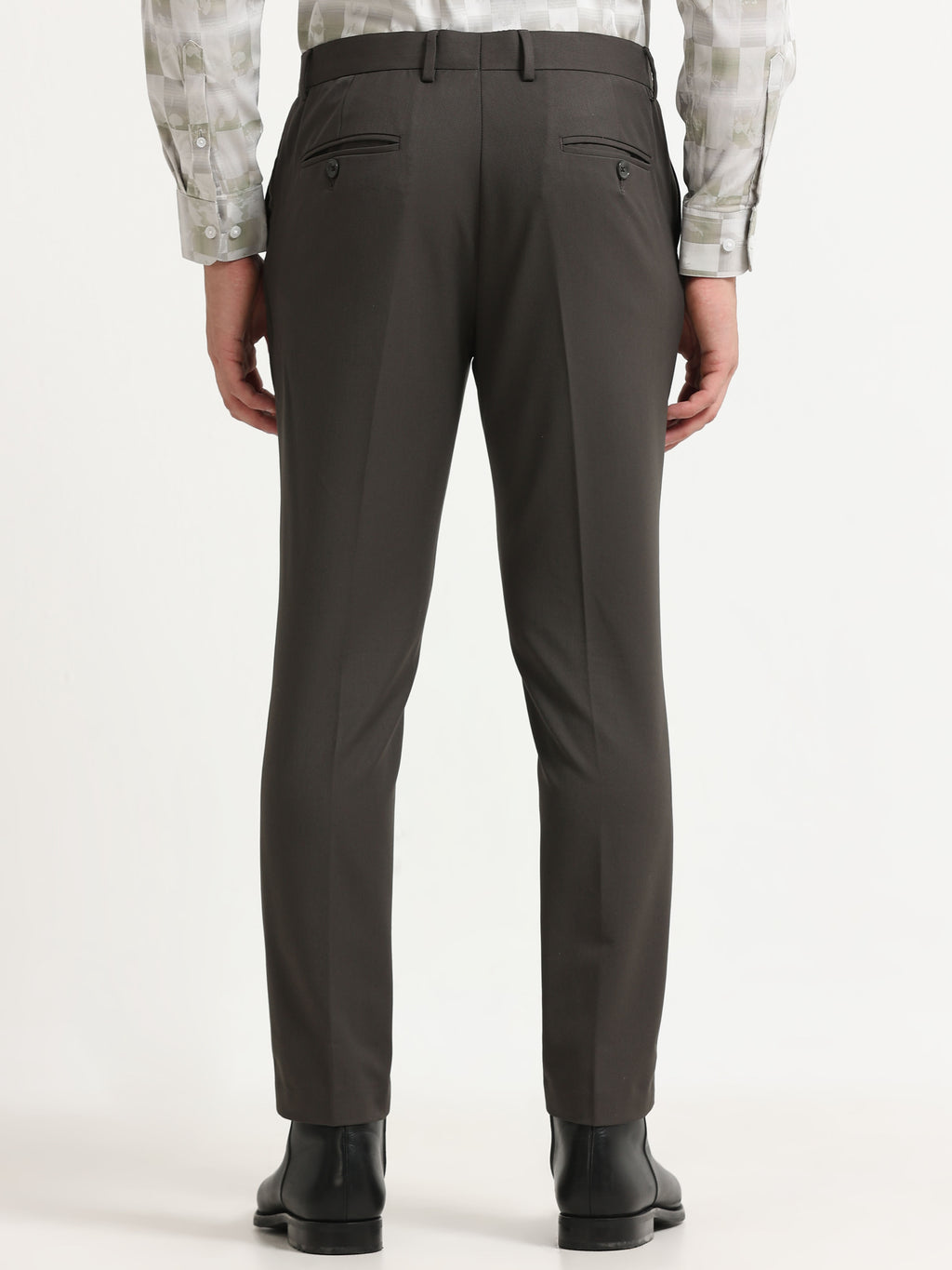 DARK GREY 4 WAY STRETCH VISCOSE BLEND FORMAL PANT