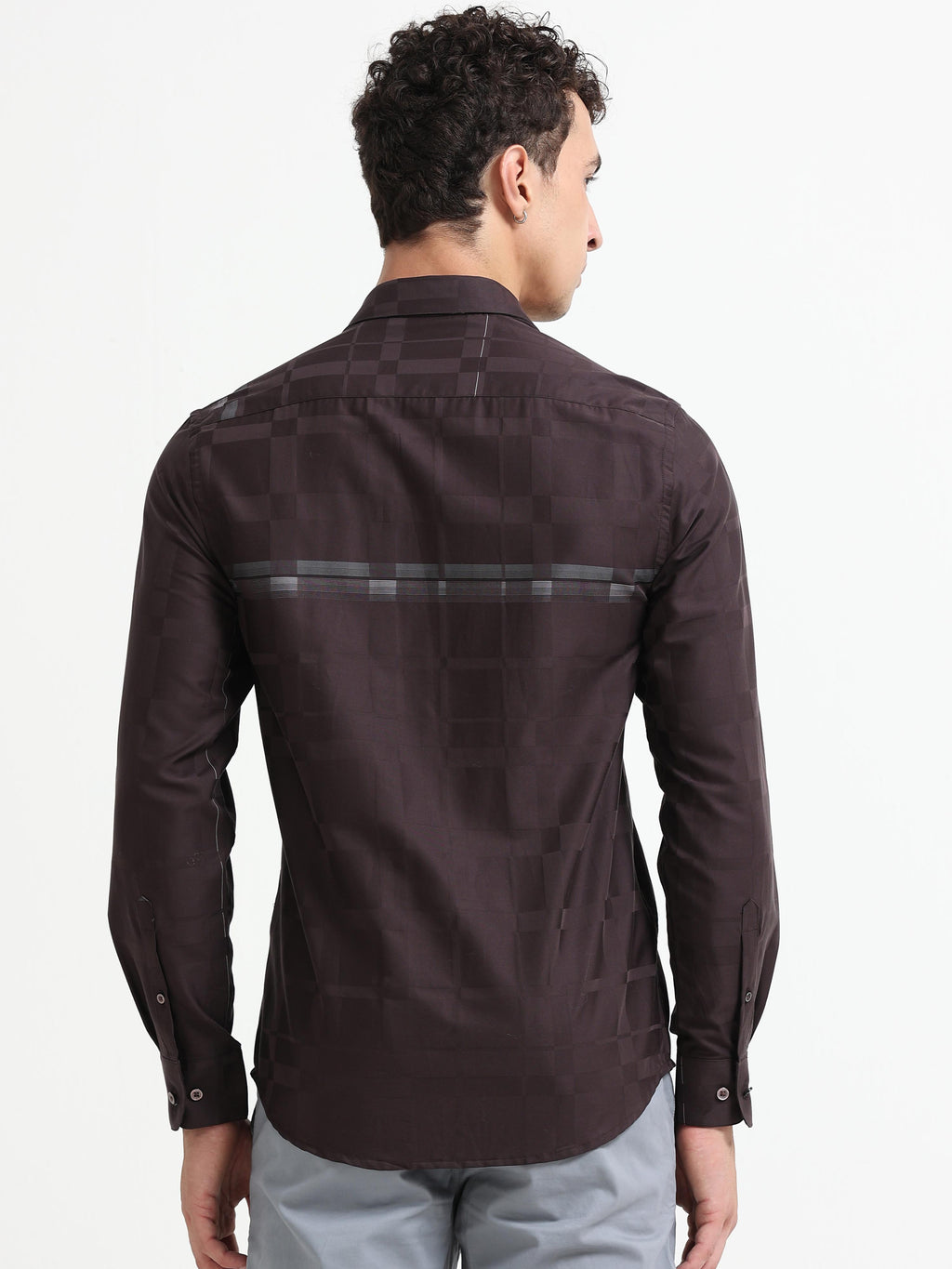 Espresso Checker Jacquard Shirt